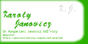 karoly janovicz business card